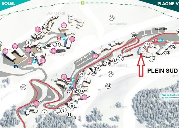 Le Plein Sud - 2 Pieces 5/6 Pers. Plagne Villages - 008ps - Le Plein Sud - Wifi Inclus Mae-1804 *